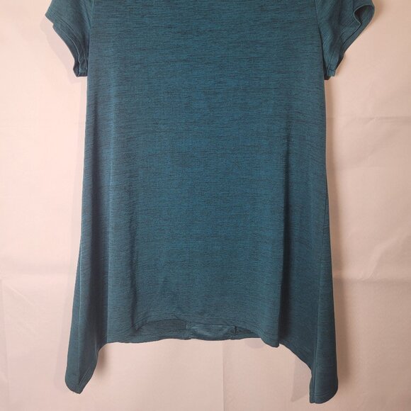 I.N. Studio Green Embellished Studded V-Neck Short Sleeve Banded Waist Top Sz S - Picture 3 of 3